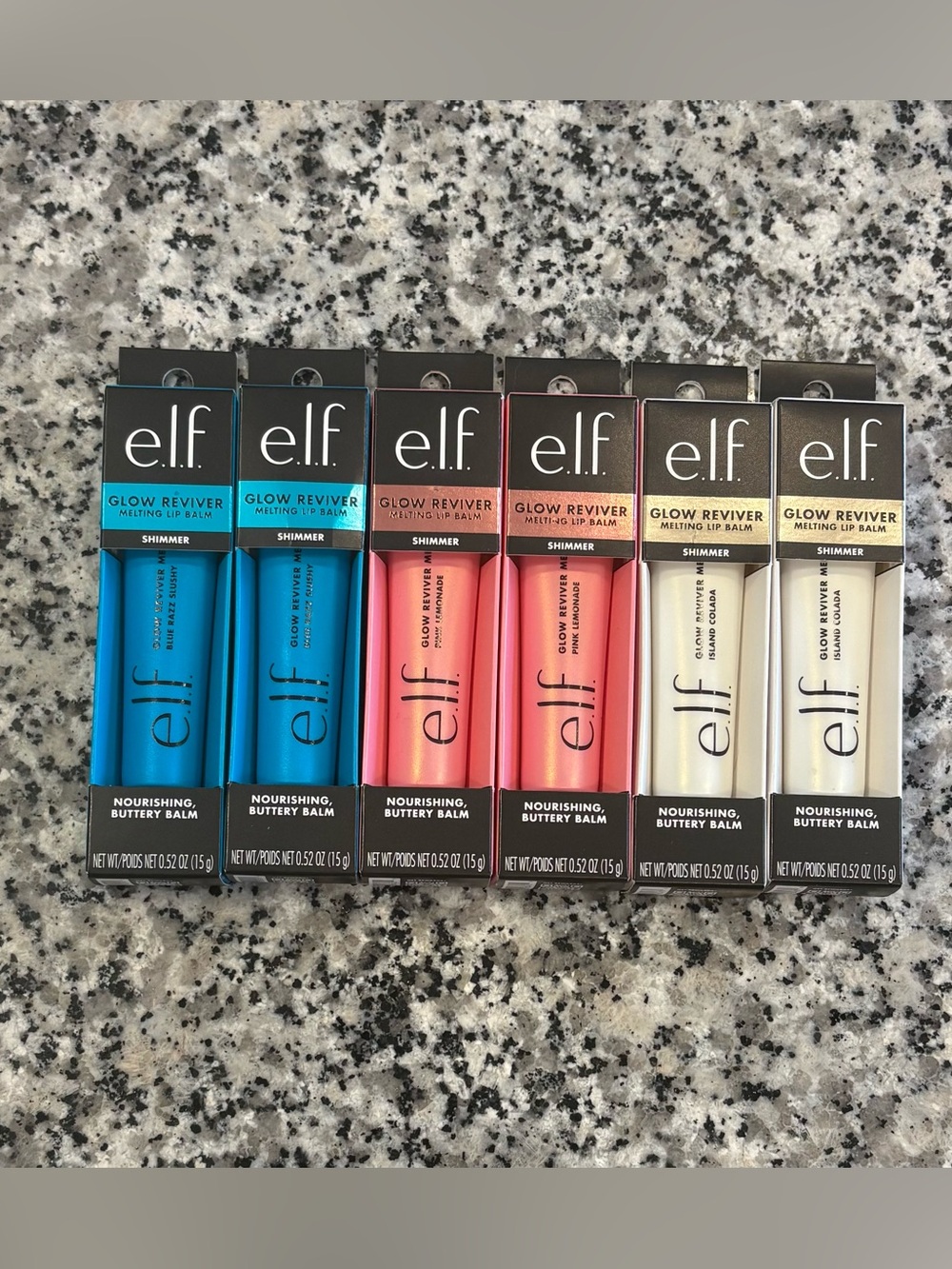 ELF Lip Balm Glow Reviver Melting Lip Balm Limited Edition Shimmer Bundle of 6